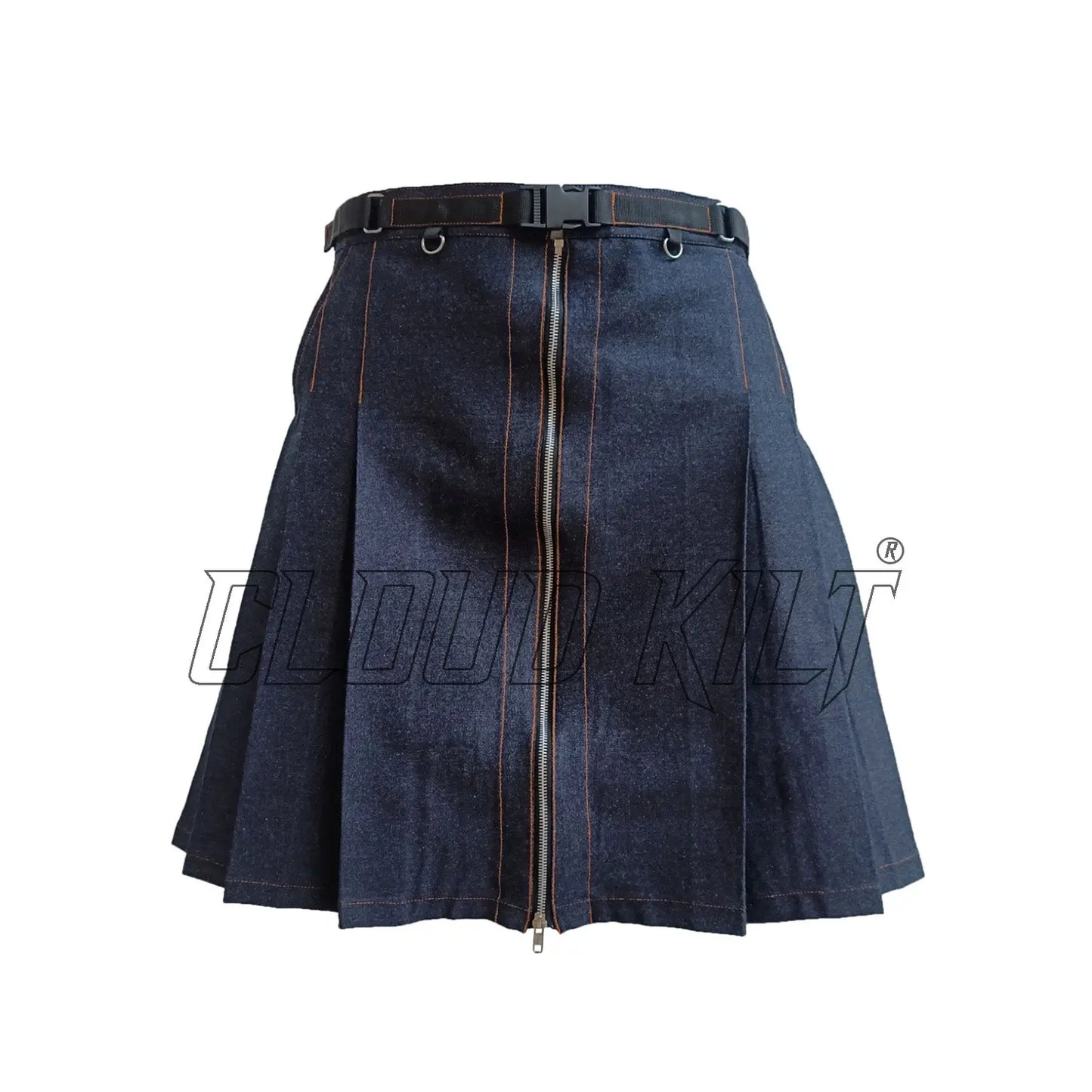 Black Denim Women Fashion Utility Kilt CLOUD KILT