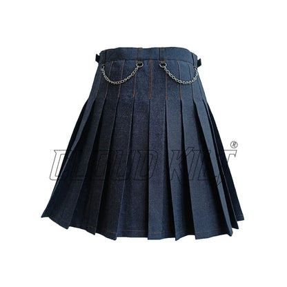 Black Denim Women Fashion Utility Kilt CLOUD KILT