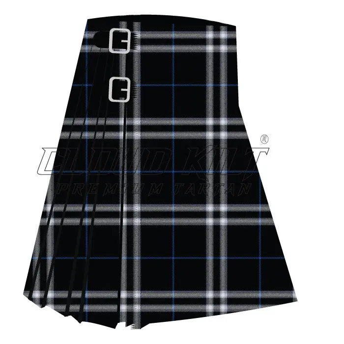 London Fog Black Premium Tartan Kilt CLOUD KILT