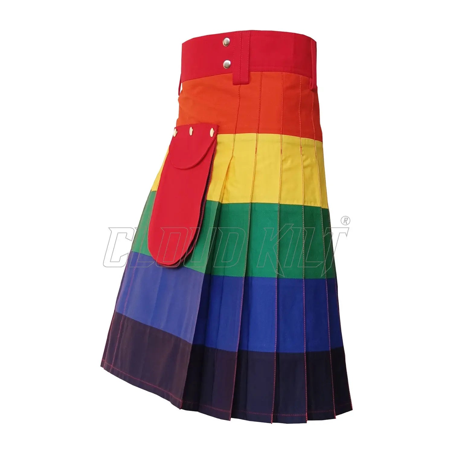 Rainbow Hybrid Utility Kilt With Front Pocket CLOUD KILT